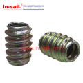 No-Flanged Threaded Insert for Wood Screw Furniture Hardware